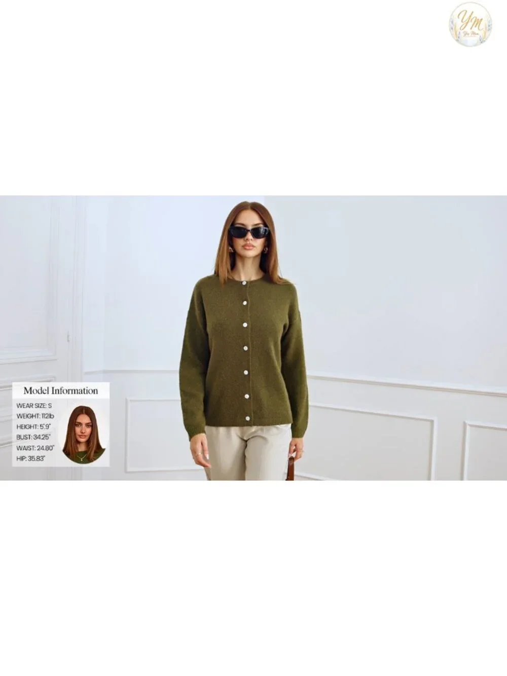 Women's Chunky Knit Cardigan Long Sleeve Button Up Fall Sweater